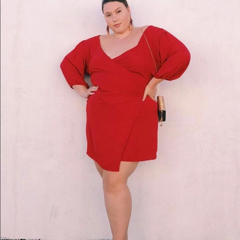 Off the shoulder red dress